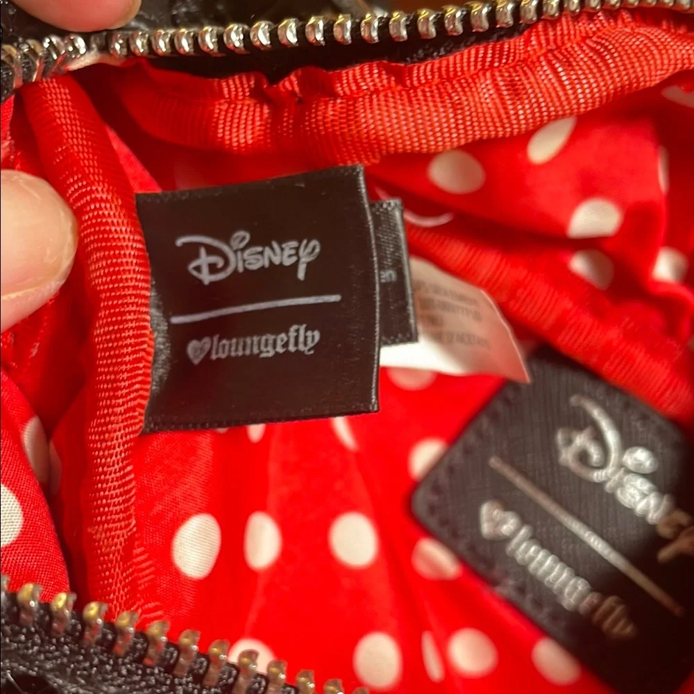 Loungefly Disney Minnie Black Sequin Bum Bag with Red Accent - Picture 7 of 14